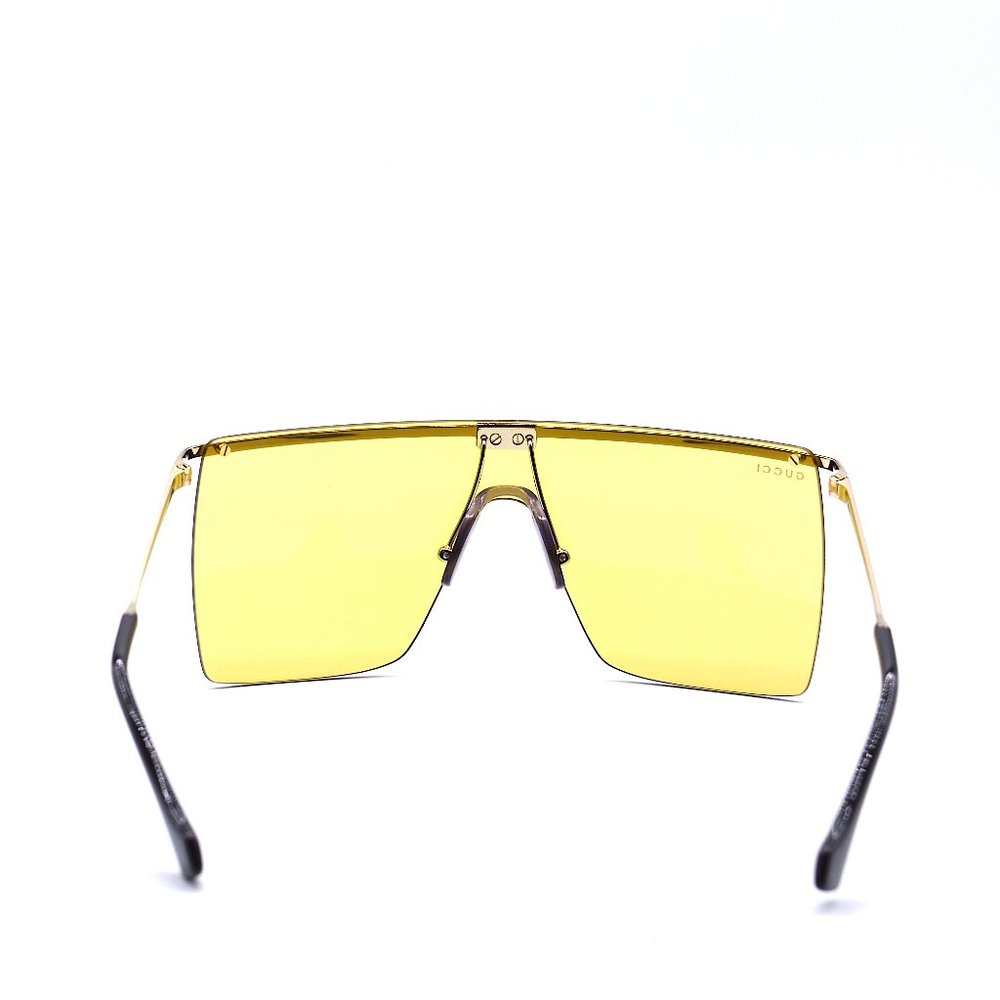 NEW GUCCI GG1096S 003 UNISEX GOLD YELLOW LENS AUTHENTIC SUNGLASSES - Picture 12 of 16